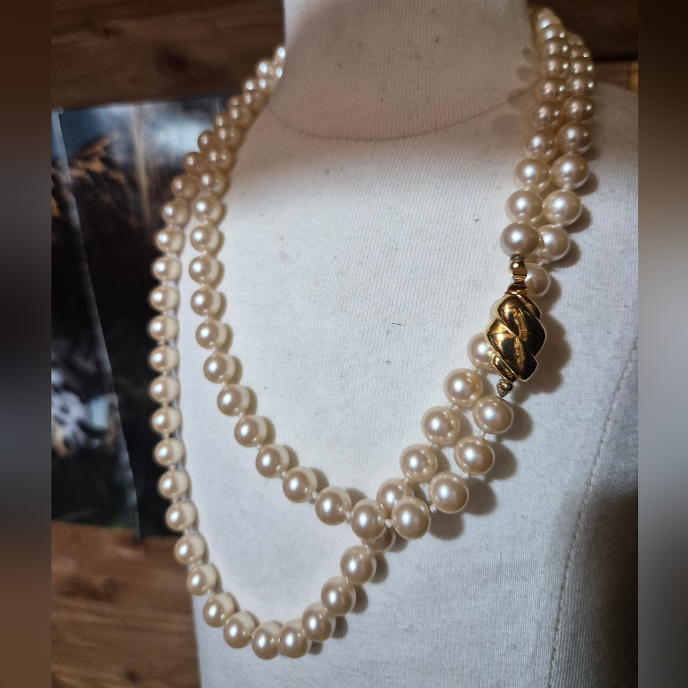 Carolee Double-Strand Glass Pearl Necklace